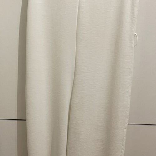 Zara white wide-leg jumpsuit with shoulder pads