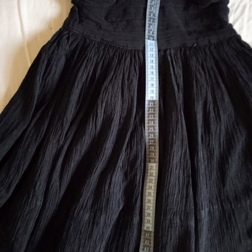 Black Mini Skirt A-line used, size XS, crinkle fabric