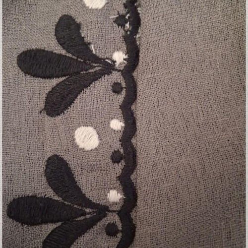 ZARA Boho Midi Dress with Embroidery, Grey Anthracite