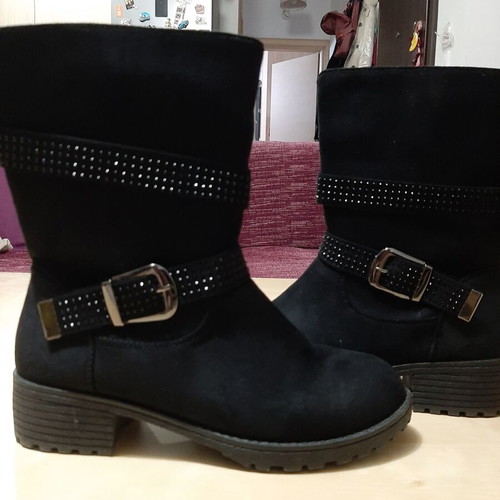 Plato boots used, black with rhinestones, size 37