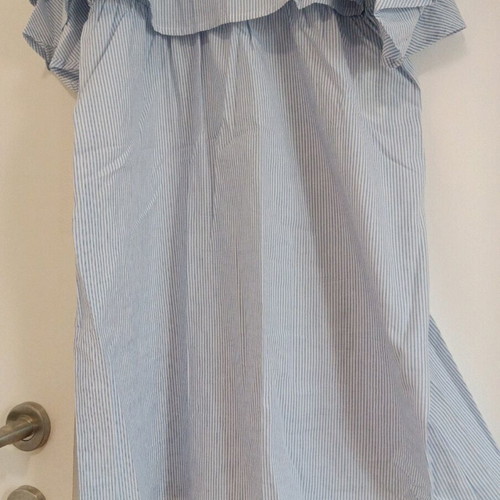 YAS cotton dress medium new, striped light blue shade