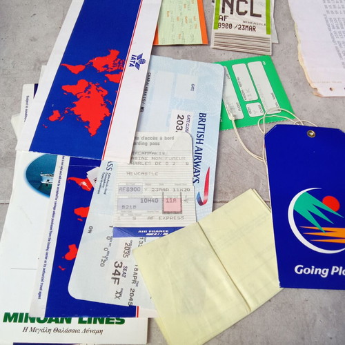 Travel Documents and Airline Tickets Used, 1990s British Airways Air France