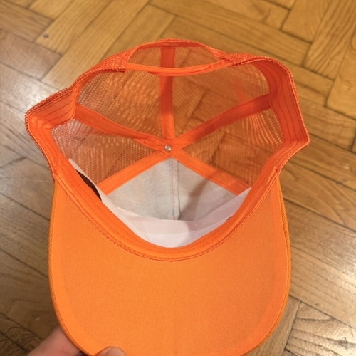 Orange hat with colorful pattern new, unused