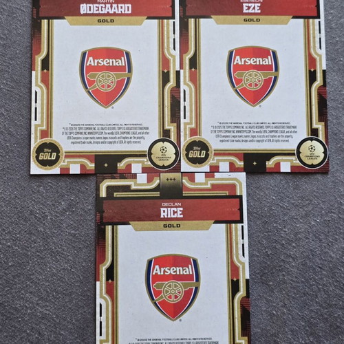 Arsenal Topps UCC Gold Cards set of 3 like new