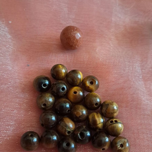 Beads made of semiprecious stones used for jewelry making