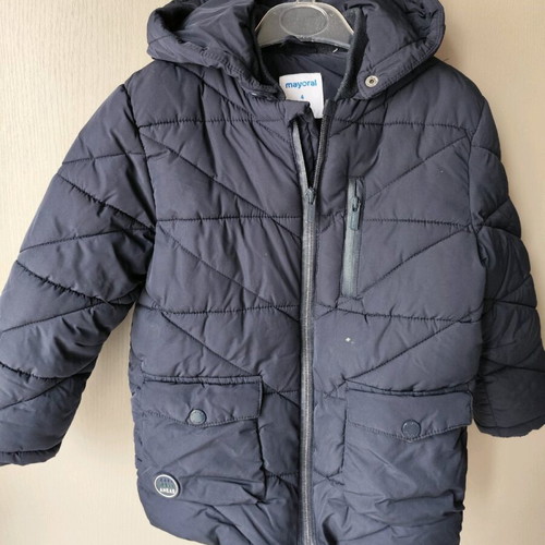 Mayoral jacket for boy 4 years like new, blue with detachable hood