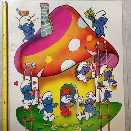 Smurfs Collectible Poster from 1980s, used