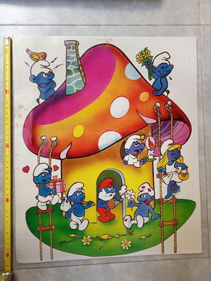 Smurfs Collectible Poster from 1980s, used