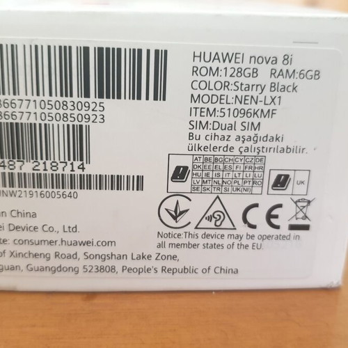 Huawei Nova 8i smartphone like new, 128GB, 6GB RAM, Dual SIM, Starry Black