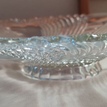 Crystal serving platter vintage '80s new, multipurpose