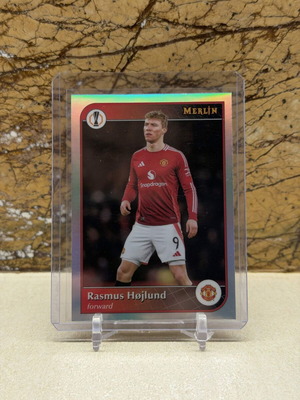 2025 Topps Merlin UCC ποδοσφαιρική κάρτα Rasmus Hojlund Silver Refractor