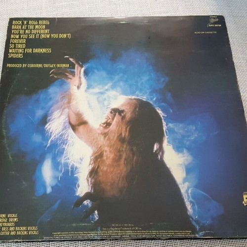 Ozzy Osbourne Bark At The Moon LP used, metal