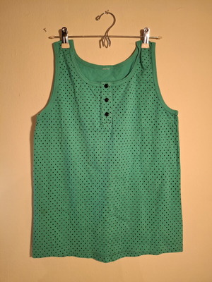 Green polka dot tank top like new, 100% cotton