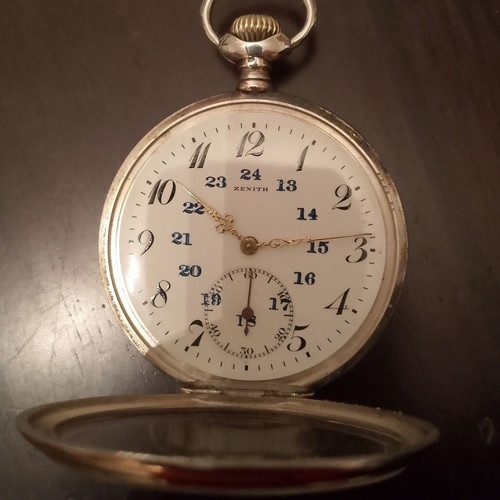 Zenith Lepine Pocket Watch 1919, like new, silver case