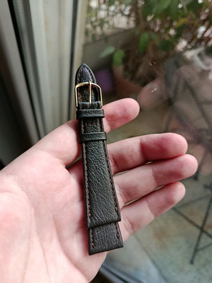 Leather watch strap 20mm new men's