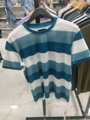 Men's college striped pique shirt new, blue, sizes M-3XL