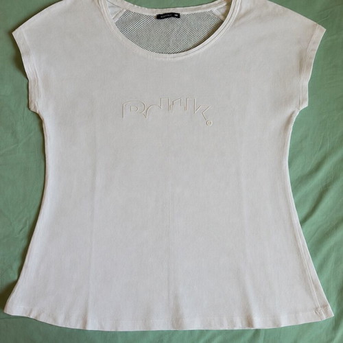 Bodytalk White Athletic T-Shirt XL with Textured Logo and Mesh Back