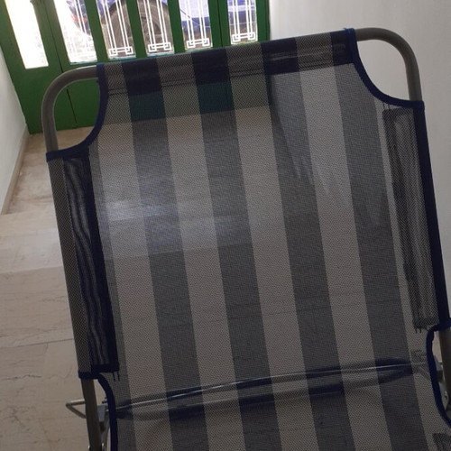 Aluminum sun lounger with adjustable back, new