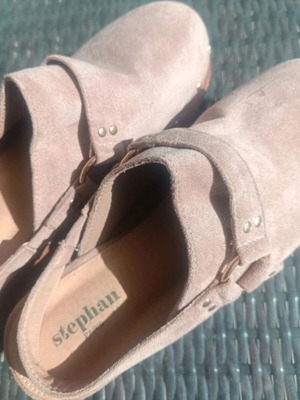Stephan Paris suede clogs platforms size 38, beige taupe