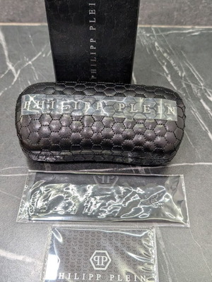 Phillip Plein hard glasses case new black with card and box