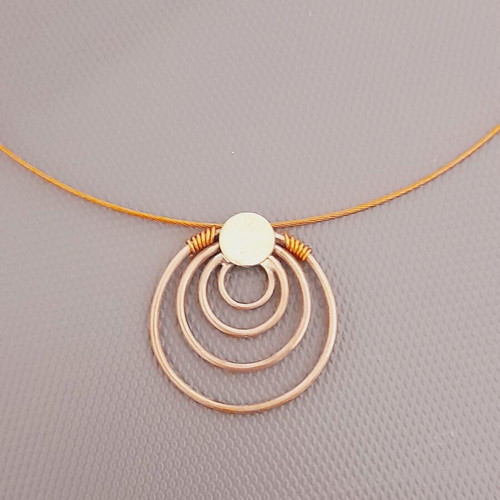 Handmade necklace new, copper, bronze, steel plated