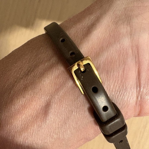 Calvin Klein women's watch with rubber strap, brown and gold