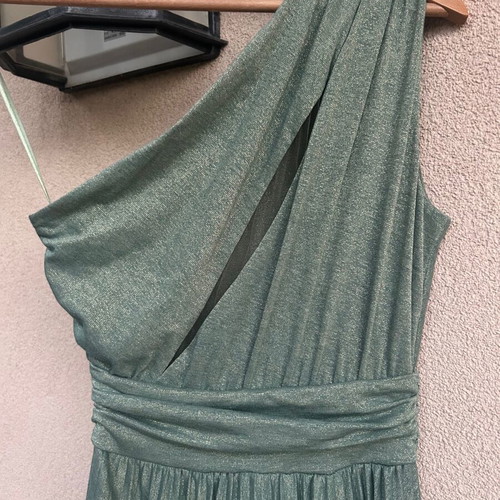 One shoulder lurex dress BSB new, pistachio color, size 38