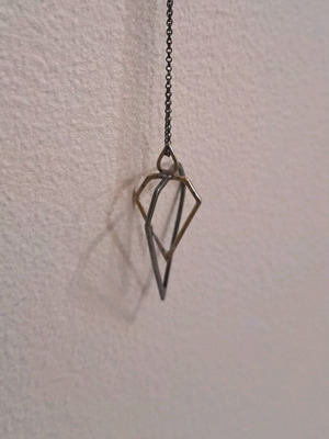 Geometric Silver Necklace 925 with Oxidized Chain like new