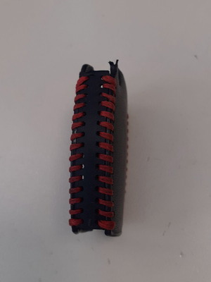 Mercedes leather car key protector black with red stitching like new