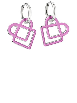 Liebeskind earrings hoops with pendant jewelry new pink and silver