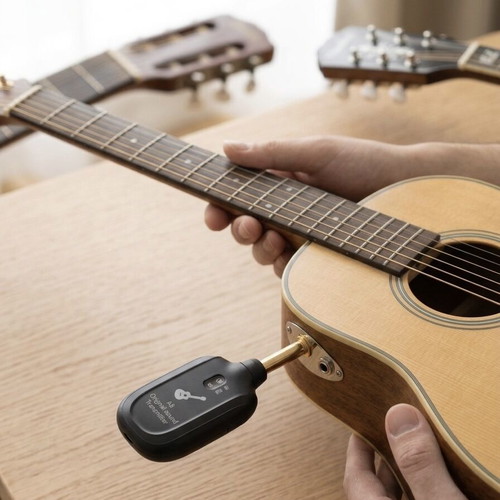 Wireless transmitter and receiver set for guitar and bouzouki