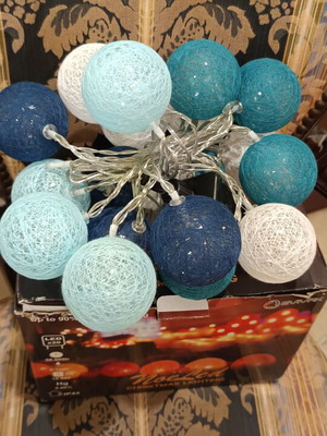 Led fabric string lights navy 20 balls warm 2.85m IP44