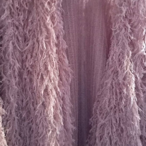 Bershka women's fur cardigan pink like new