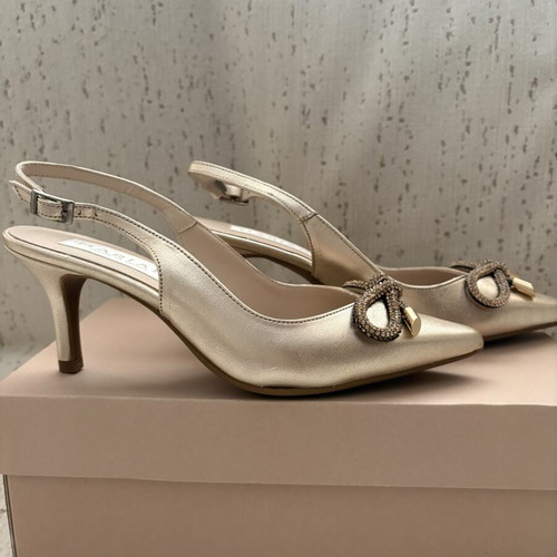 Marian gold leather slingback pumps new, size 36