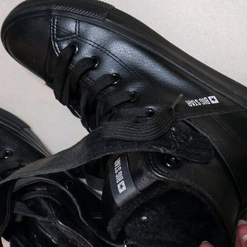 Big Star sneakers black high with fleece lining like new, size 39