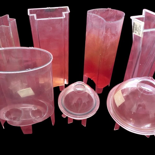 Candle molds used, plastic and metal set of 15 pieces