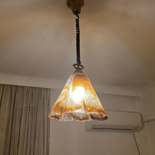 Vintage Amber Murano Glass Pendant Light like new
