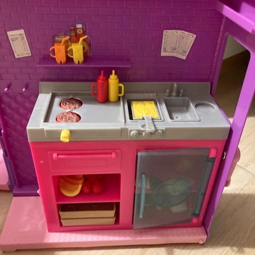 Barbie food truck used with accessories and sticker defect