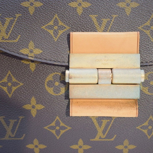 Louis Vuitton Olympe shoulder bag used, Monogram canvas and Aurore leather