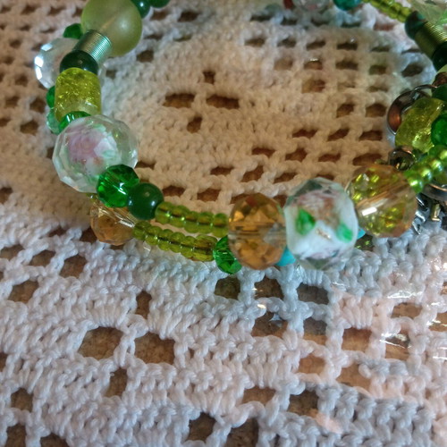 Handmade bracelet with green tones, new