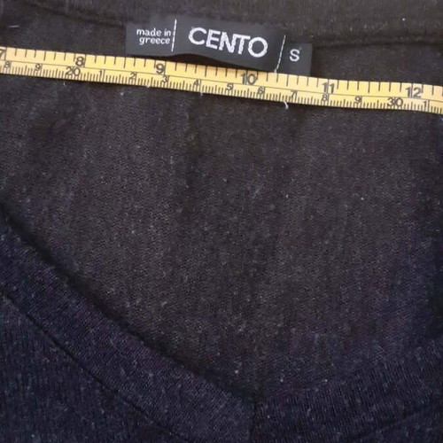 Cento Fashion women's long-sleeve blouse like new, black and grey