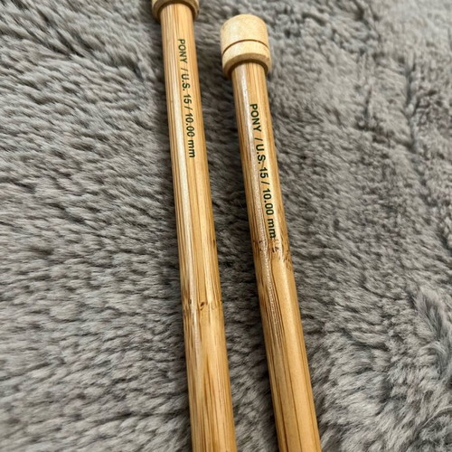 Pony wooden knitting needles used