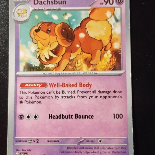 Pokemon Dachsbun Stage 1 card 2024