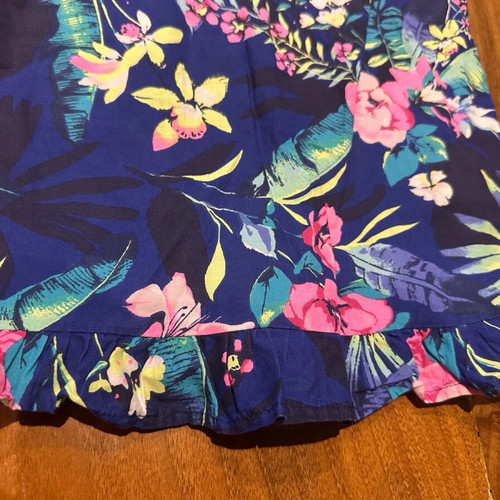 Floral skirt and blouse set for girl 11-12 years like new, blue