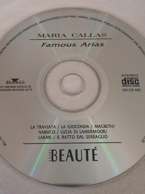 Maria Callas Famous Arias CD like new, classical