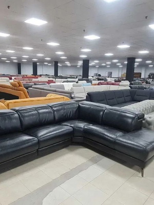 Black leather corner sofa with electric relaxing mechanism new