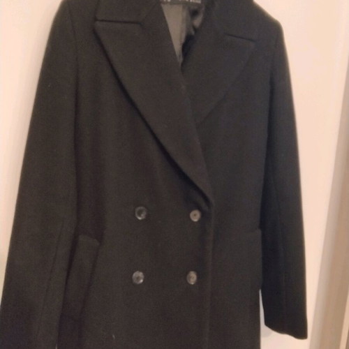 Zara black wool coat like new, size S