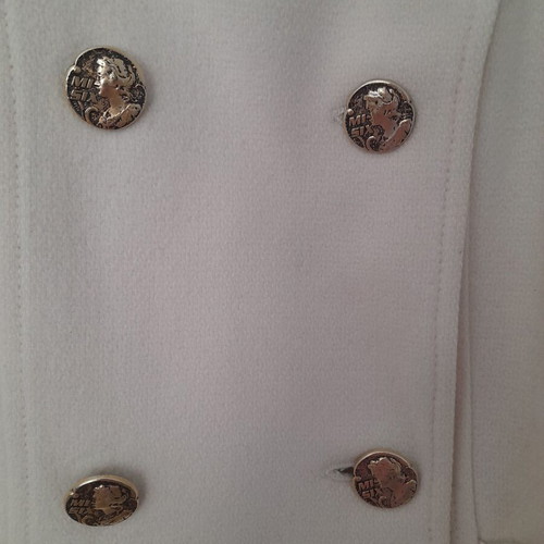 Miss Sixty vintage coat used, ecru with gold buttons and high collar