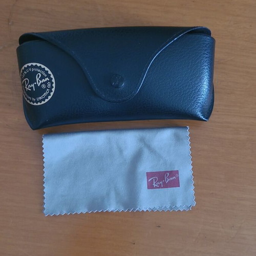 RayBan leather glasses case like new, black