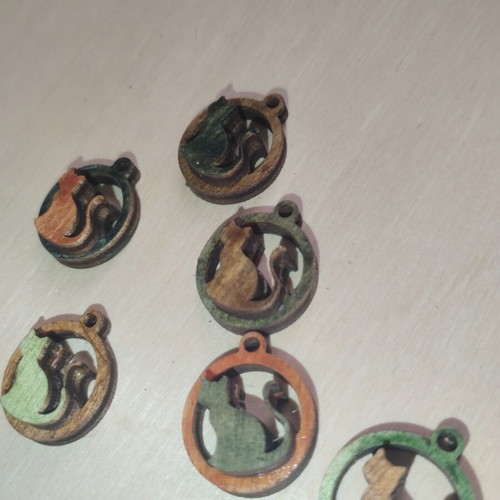 Wooden cat earrings, pair, 5cm, custom orders